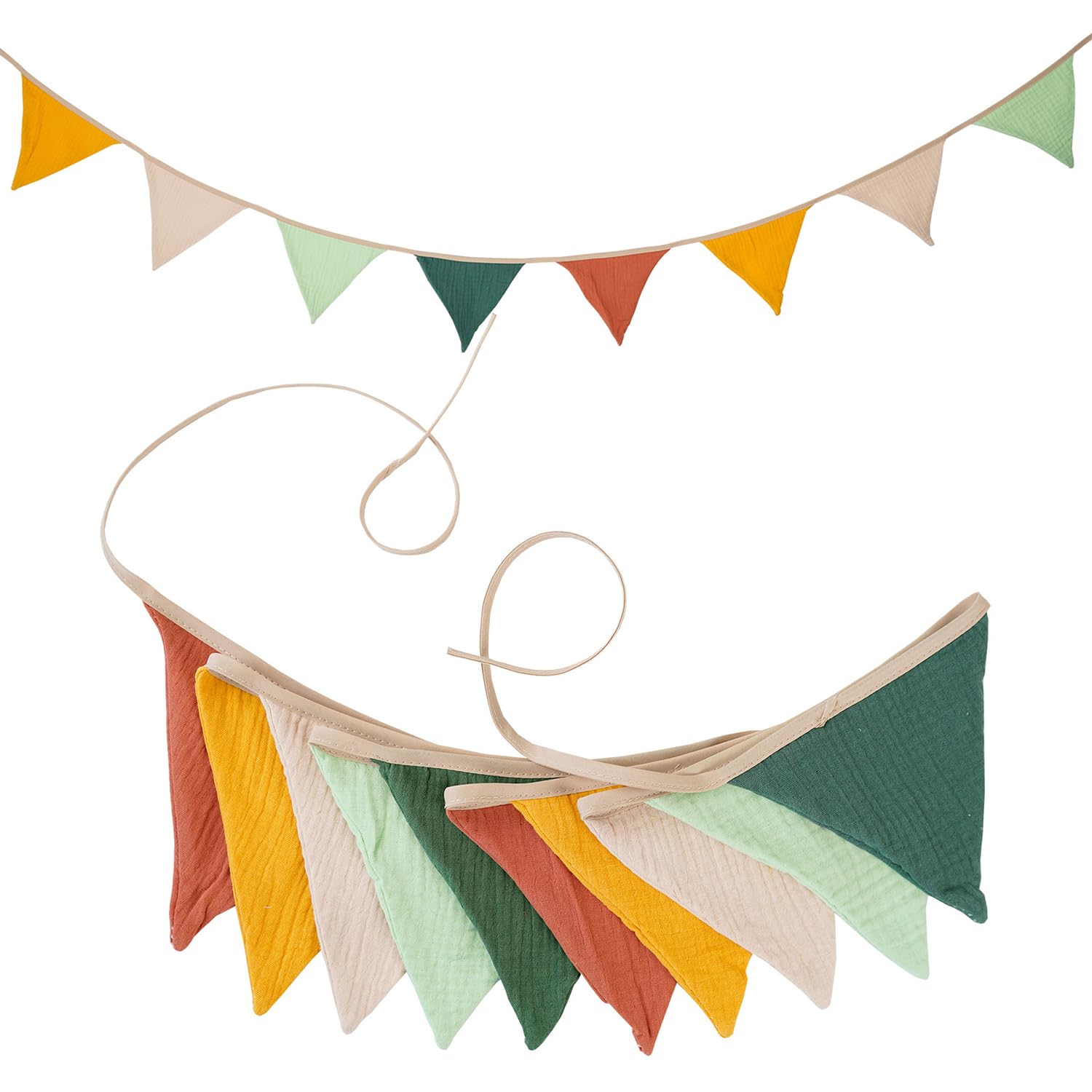 HIVTE Baby Bunting Garland - Nursery Decor, Double Sided Cotton Banner for Birthday, Wedding Shower, Garden Party, Boys Girls Bedroom Decoration (Dark Candy Colors)