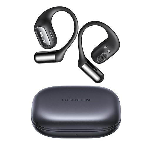 UGREEN FitBuds Bluetooth 6.0 �磻��쥹 �����ץ󥤥䡼������ۥ�� 18mm�����˥������ɥ饤�С� / ���28���ֺ��� / 4�ޥ����Υ�����󵻽� / IPX5�ɿ��Hi-Fi���� DNN�Υ������ 2��ǥХ���Ʊ����³ APP����������� ��®�����б� IMAX���㲻�θ� ��ϳ������ ����ɤ��ʤ� �֥�å�