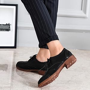 Amazon.com | ZengyeZoo Womens Oxford Flats Shoes Faux