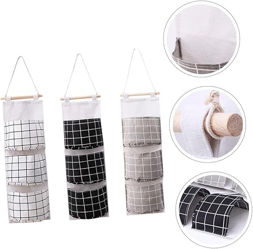 Miniatura 8 de Cabilock 3 bolsas de almacenamiento para la pared de la puerta, para juguetes, bolsillos de almacenamiento para colgar sobre la puerta, organizador