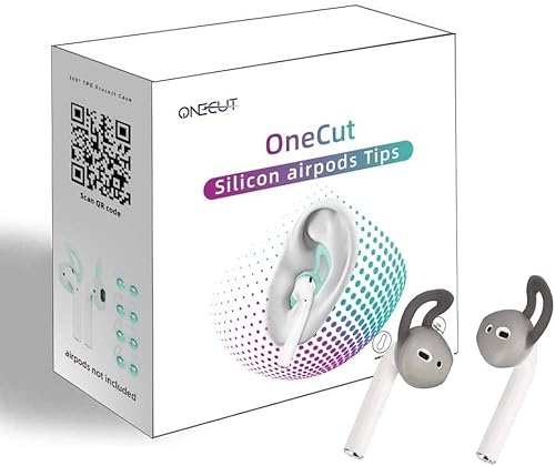 Miniatura 3 de OneCut 5 pares de almohadillas de silicona compatibles con AirPods 1 y 2, puntas deportivas antideslizantes de silicona suave, gancho para las