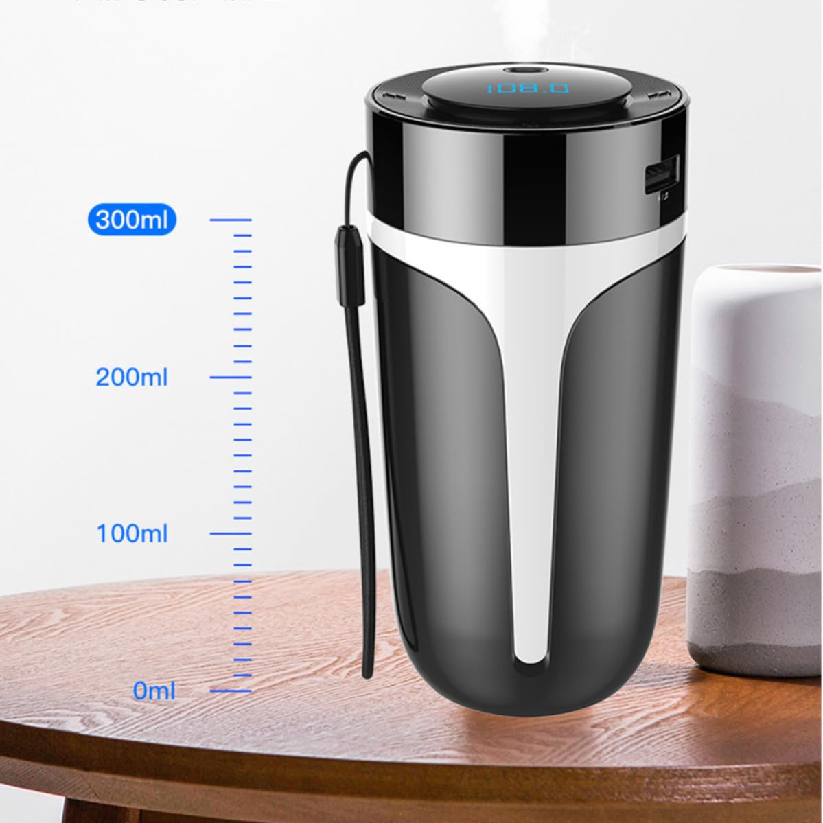 Umidificatore Auto 300ml ABS Riproduzione Mp3 e Ricarica USB