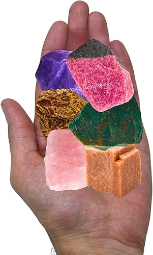 Miniatura 3 de Amazing Gemstone Cristales para el período agradable del ciclo menstrual menstrual, juego de 6 piedras de sangre, cuarzo rosa, piedra lunar