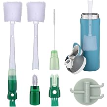 5-in-1 Straw Cleaner Brush Fit for Owala FreeSip 24oz/32oz/40oz, Multifunctional Water Bottle Cleaner Brush Kit for Owala/Stanley/Yeti Tumbler Cup Accessories Blue