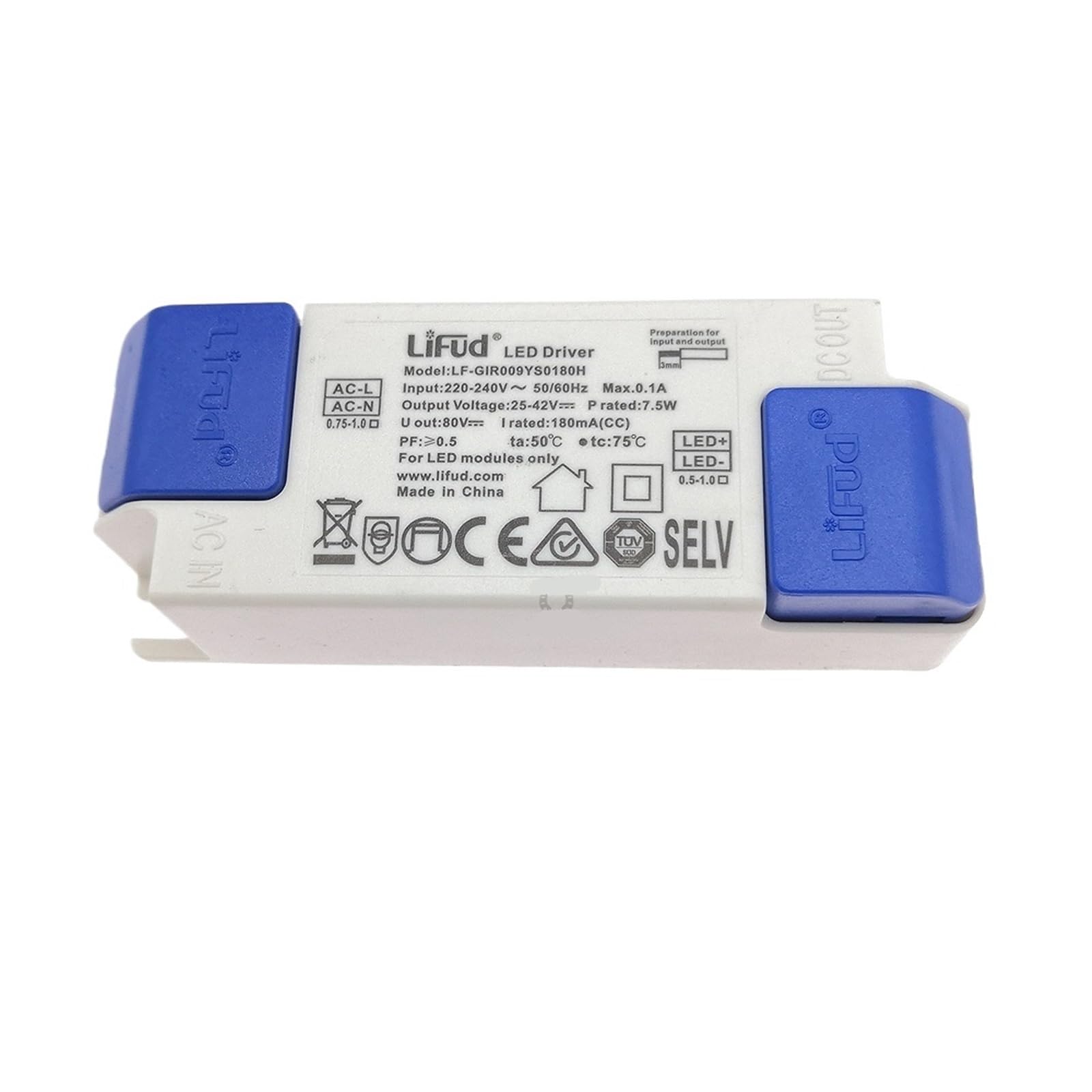 FCARUMIQP 1pcs LED Driver LF-GIR009YS No Flicker Series AC220-240V DC25-42V 135mA 160mA 180mA 200mA Power Supply(LF-GIR009YS0180H)