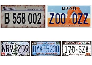 アメリカ州別メタルライセンスプレートコレクション アメリカ州別メタルライセンスプレートコレクション5枚 - メルカリ