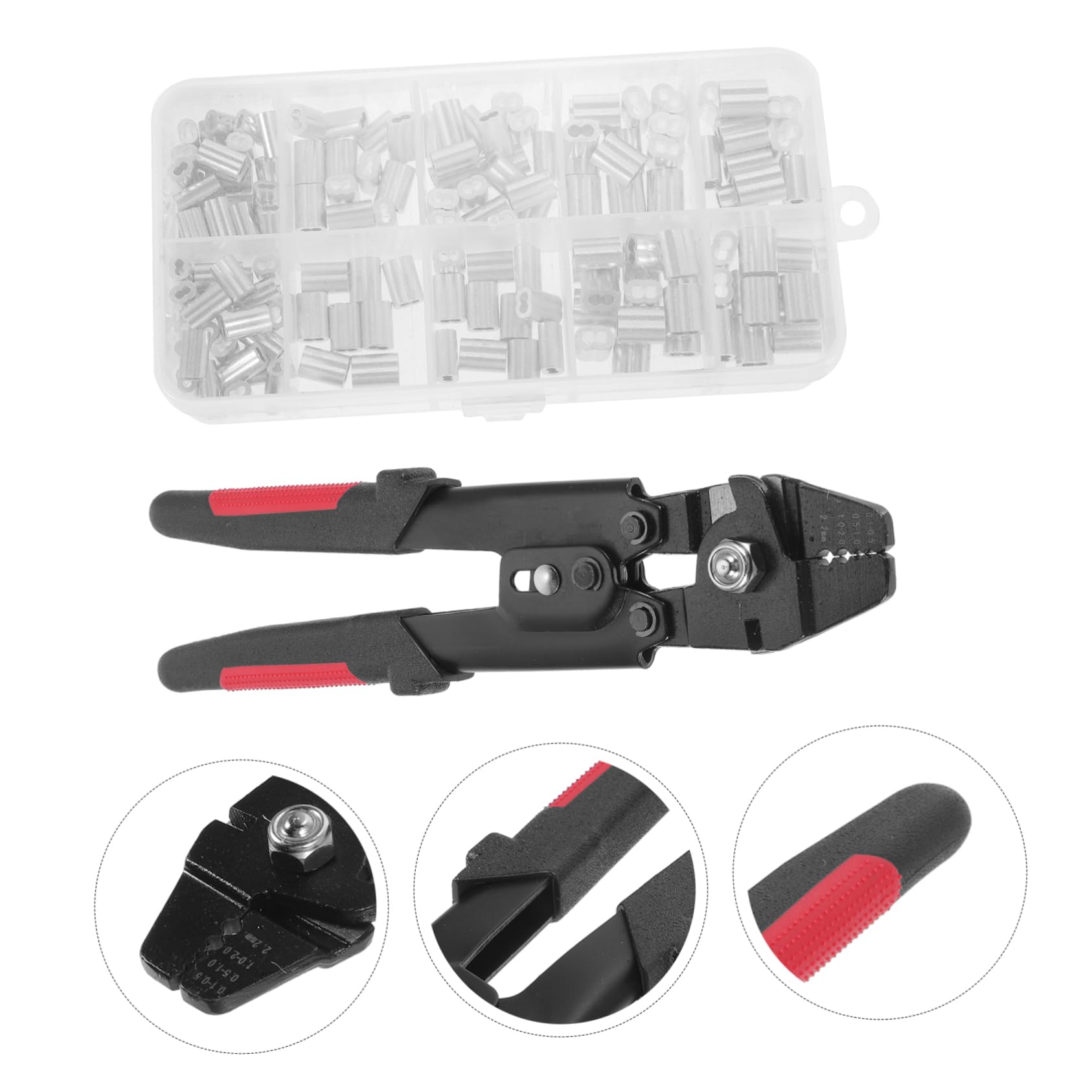Cabilock Pince à Sertir Câble Inox Portable Avec Sécurité Poignée Antidérapante Et Outil De Compression Pour Câble Acier Et Gaine Kit De Sertissage Multifonction Pour Bricoleurs Et Pêcheurs