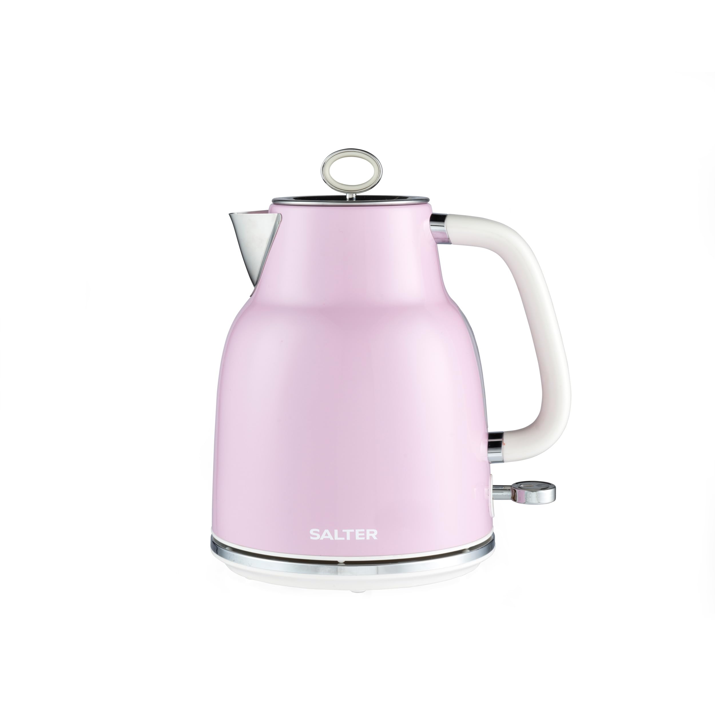Salter Retro Pink 1.7 L Kettle – 3KW Rapid Boil, 360° Base, Removable Limescale Filter, Cordless, Water Level Window, Blue Indicator Light, Boil Dry Sensor & Auto Shut-Off, Vintage Design