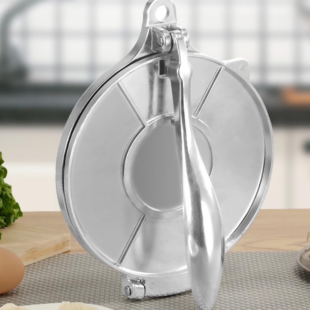 Presse à Tortillas, Machine à Tortillas en Alliage D'aluminium de 20 Cm avec Outil de Pressage Roti à Poignée Incurvée pour la Fabrication de Tortillas Mexicaines, Chapati, Comales Para Tortilla, Pata