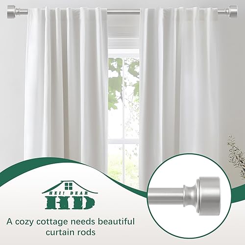 Miniatura 9 de HEI! DEAR Barras de cortina de níquel cepillado para ventanas de 66 a 120 pulgadas (5.5-10 pies), barra de cortina resistente de 1 pulgada de