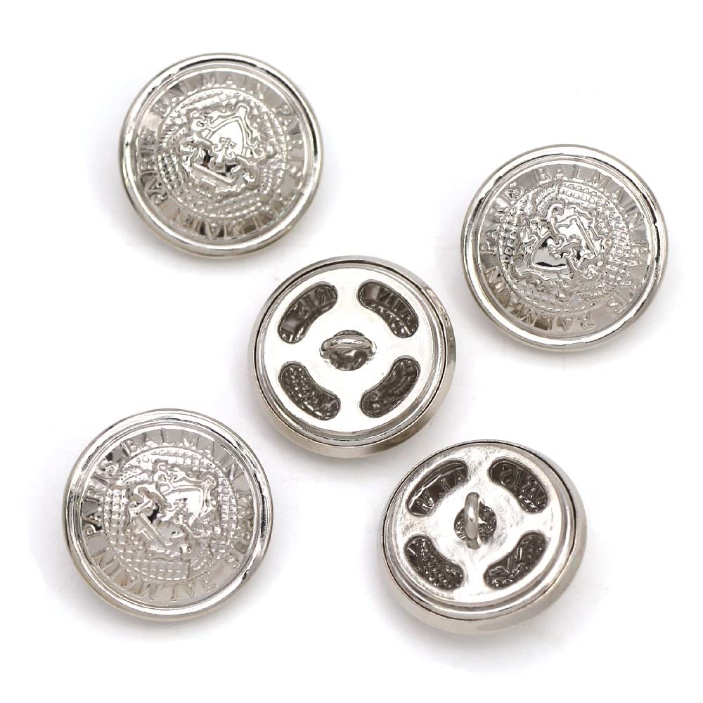 Boutons à tige en alliage métallique rond doré, 5 pièces, for vêtements