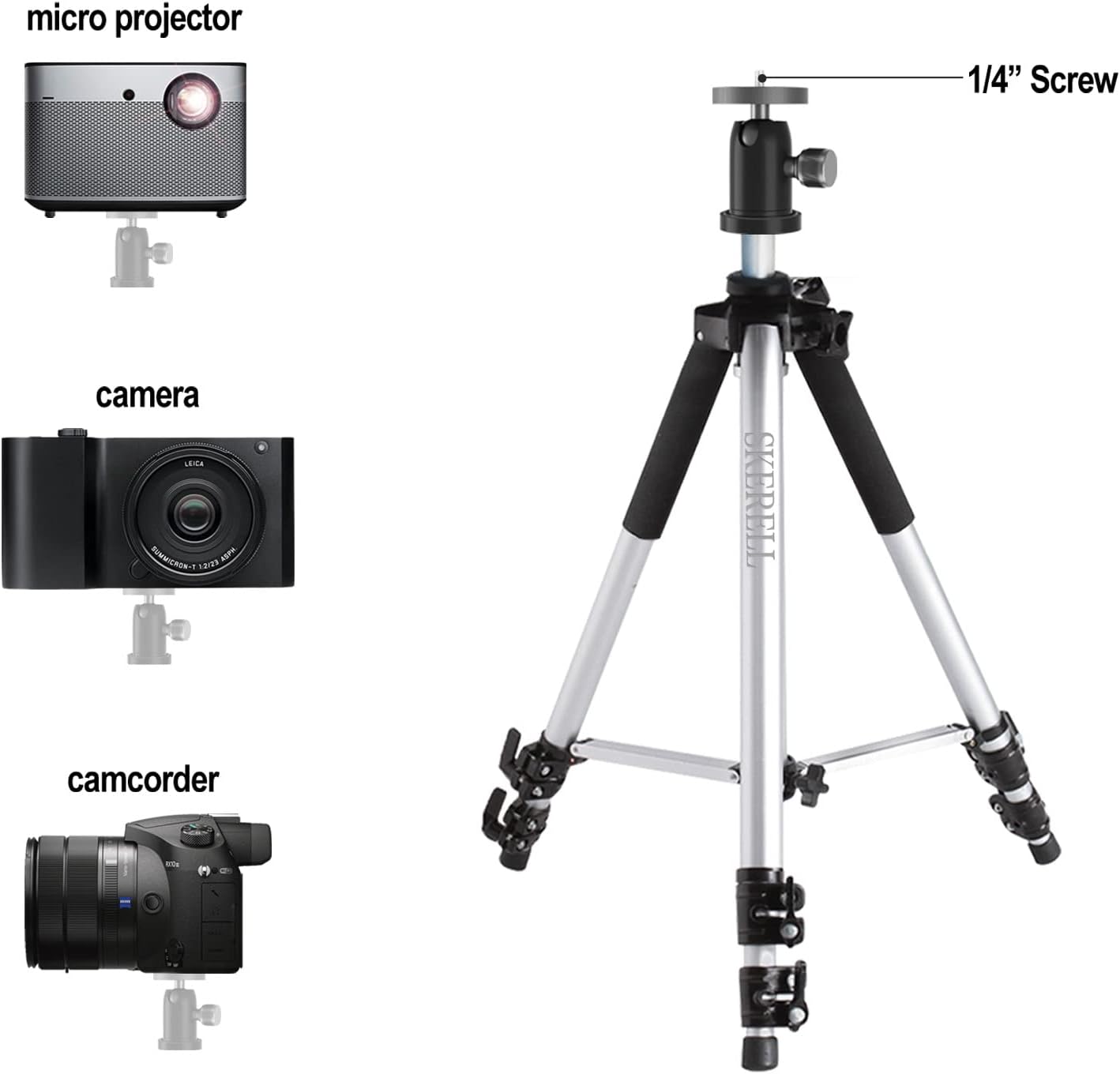 🔥 Flash Sale SKERELL Projector Stand,Universal Laptop Stand,Multi-Function Aluminum Alloy Tripod Stand with Tray and Ball Head,Carry Bag,Adjustable Height from 17-48 inch(Silver) Black Friday - 40% OFF SKERELL Projector Stand,Universal Laptop Stand,Multi-Function Aluminum Alloy Tripod Stand with Tray and Ball Head,Carry Bag,Adjustable Height from 17-48 inch(Silver)