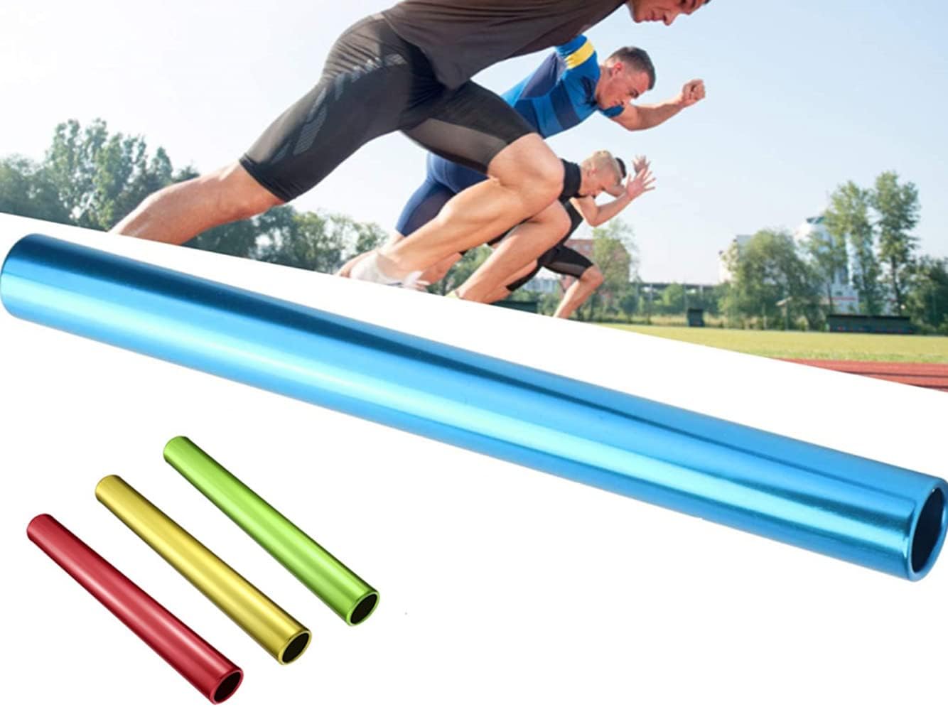 Relay Running Baton, Aluminium Relay Batons Sporting Goods Running Relay Batons Track and Field Relay Batons Sticks, for Track and Field Outdoor Field Race Tools (4 Assorted Colors)