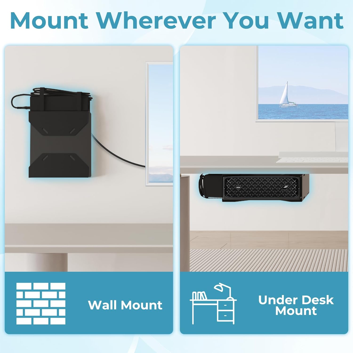 Mount for HP Z2 G9 Mini PC Wall, VESA, Under Desk Mount or Mount to a Monitor Arm for HP Z2 Mini G9 Workstation Mounting Bracket for HP Mini PC with Pen Holder and Cable Straps