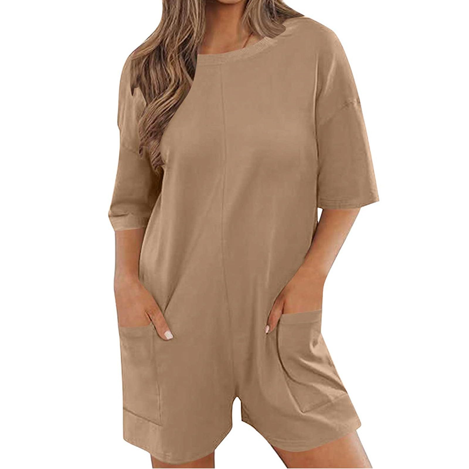 Summer Rompers for Women 2026 Spring Flowy Dressy Casual Petite Jumpsuits Beach Comfy Linen Athletic Overalls