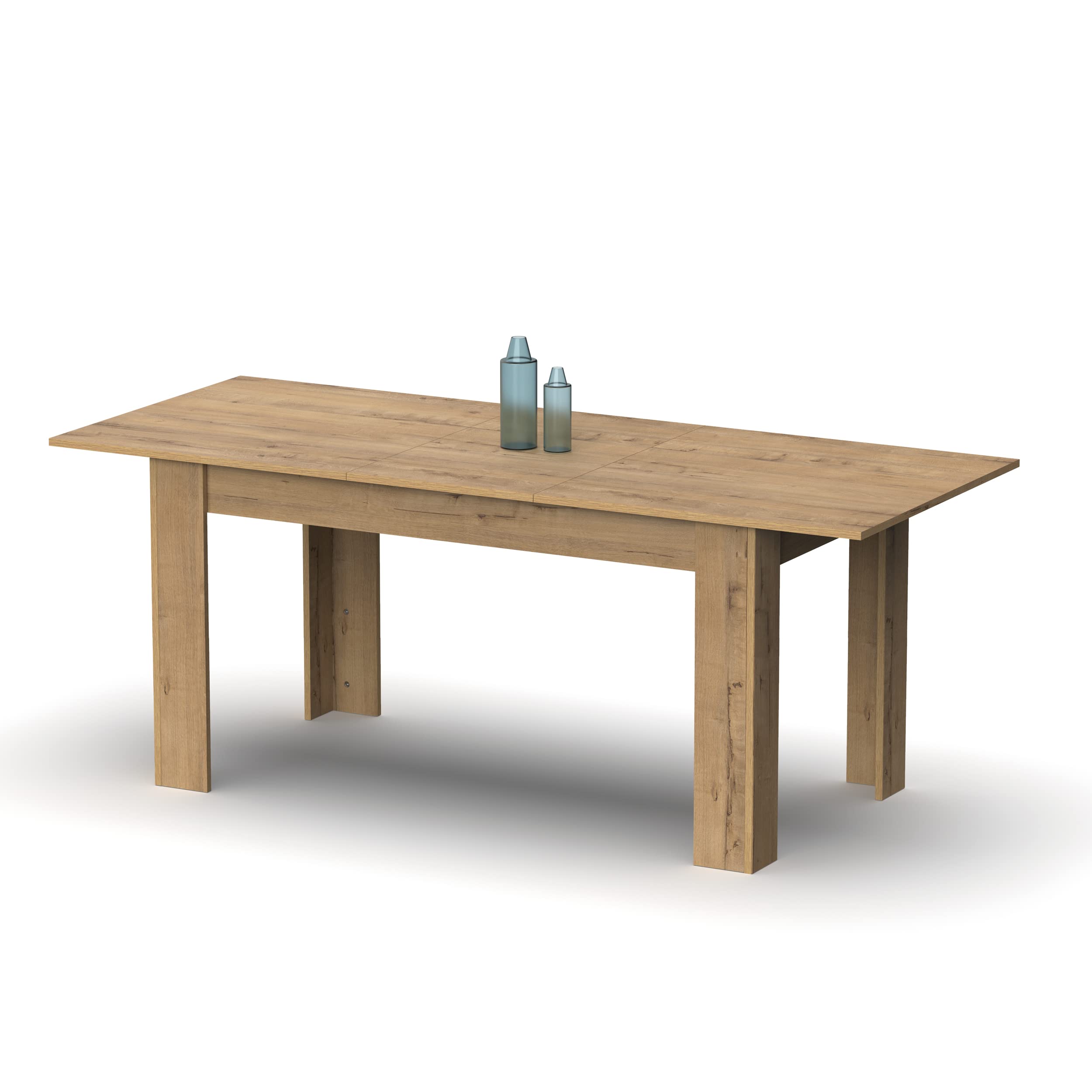 MUEBLES PITARCH | Mesa de Comedor Extensible 140-180 cm, Mesa Salón o Cocina, para 6 Personas, Roble Gold, Rectangular, Moderna, Elegante, Resistente