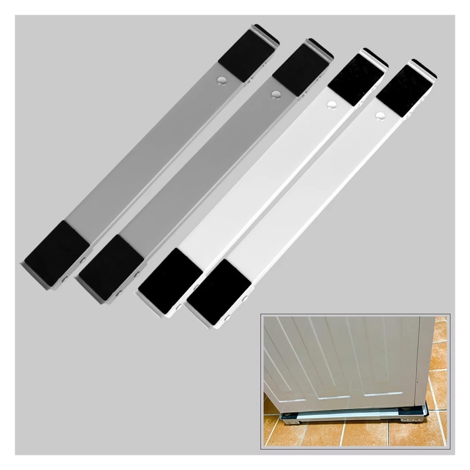 Base per lavatrice Supporto for base for frigorifero a 24 ruote, rack mobili, staffa for rulli, supporto universale for asciugatrice, for lavatrice regolabile(2pcs White)
