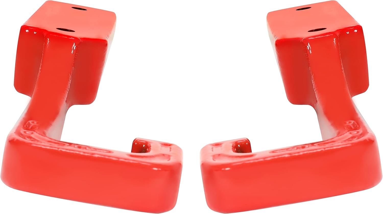 ECOTRIC Front Tow Hooks Compatible with 2015-2023 Jeep Grand Cherokee Red Steel