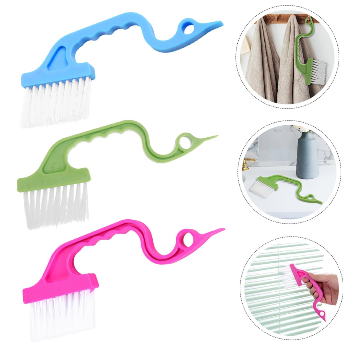 Amosfun 30pezzi Spazzole Per Fessure Finestre Multifunzionali Per La e Scanalature Setole Morbide e Antiscivolo