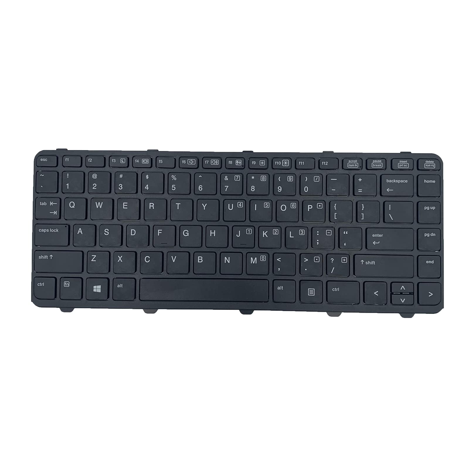 LXDDP Laptop Replacement Keyboard for HP PROBOOK 640 G1 645 G1 Black US Layout 738688-001 736653-001 V139426BS1 with Frame Without Pointing Stick