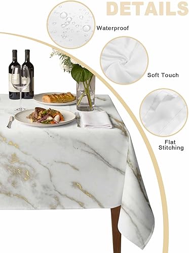 Miniatura 2 de Mantel rectangular a prueba de derrames, impermeable, funda de decoración de mesa cuadrada suave, mantel de granja para mesas rectangulares, textura