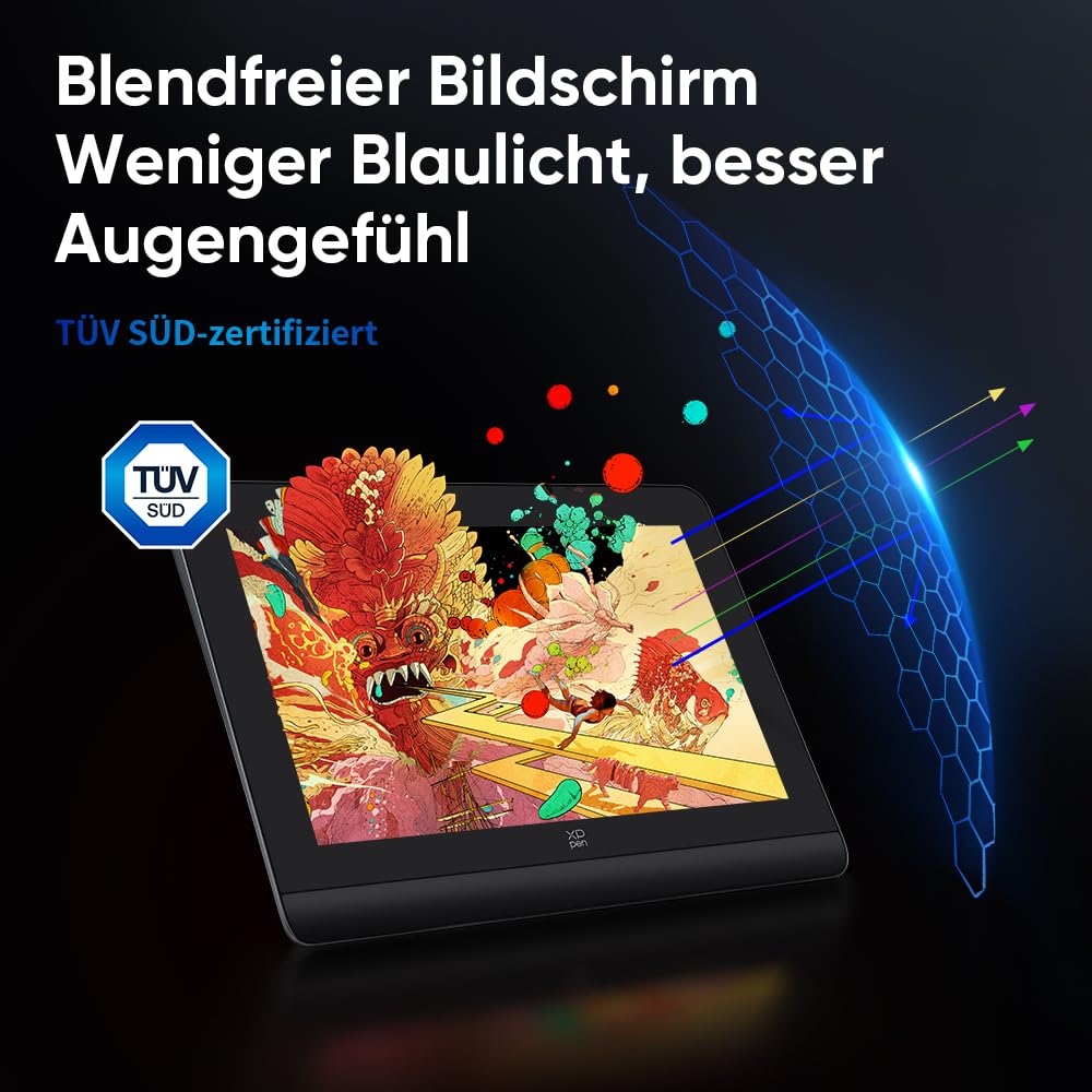 XPPen Artist Pro 14 (Gen 2) Grafiktablett mit Display 14 Zoll, Volllaminiertes Bildschirm, Zeichentablett mit 16K batterieloser Stift für Malen, Design, Bearbeitung