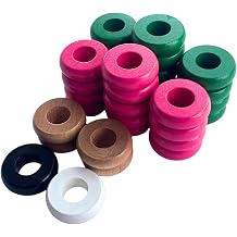 32 Green and Pink Carrom and Pichenotte Board Game Rings Large Rings 1 1/4 inch Diameter 3.2cm