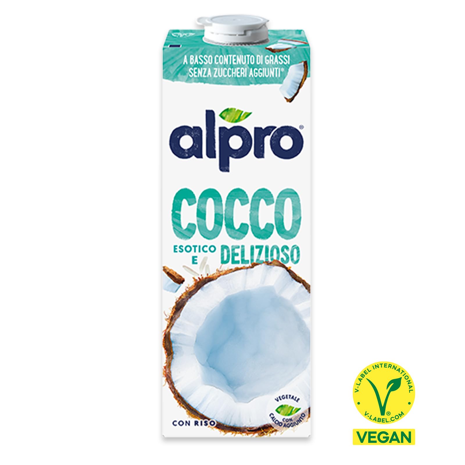 Alpro Bebida de larga duración a base de plantas de coco, vegana y sin lácteos, 1L (paquete de 8) (el empaque puede variar)