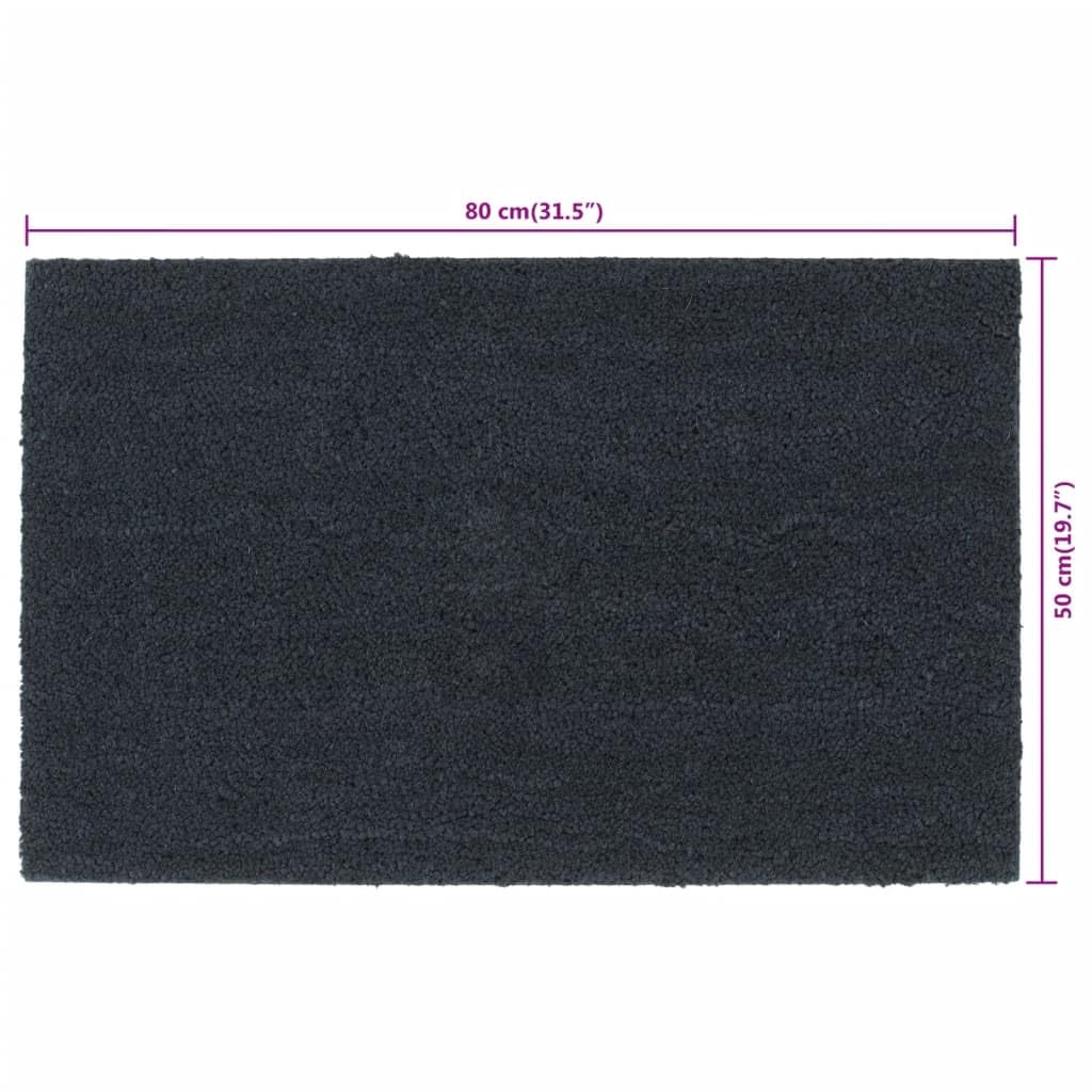 Makastle Paillasson Gris Foncé 50x80 cm en Fibre de Coco Touffeté 2,9 kg Épaisseur 16 mm Support en PVC pour Intérieur et Extérieur