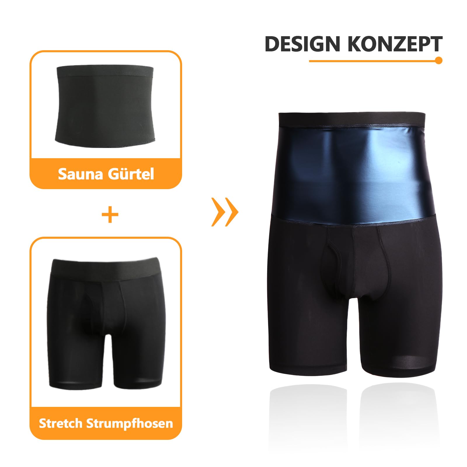Herren Sauna Shorts Jogginghosen Slimming Unterwäsche Shorts Männer Sweat Shapewear Hohe Taille Sweathose