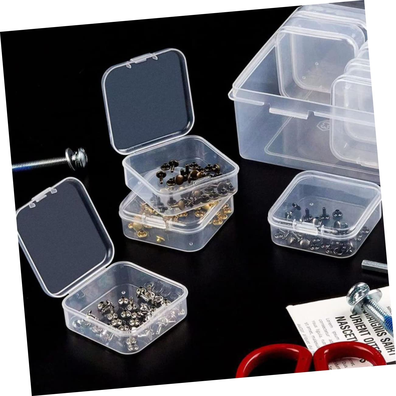 HOODANCOS Lightweight Jewelry Organizer Box Bead Storage Containers Craft Organizers Storage Clear Plastic Box Bead