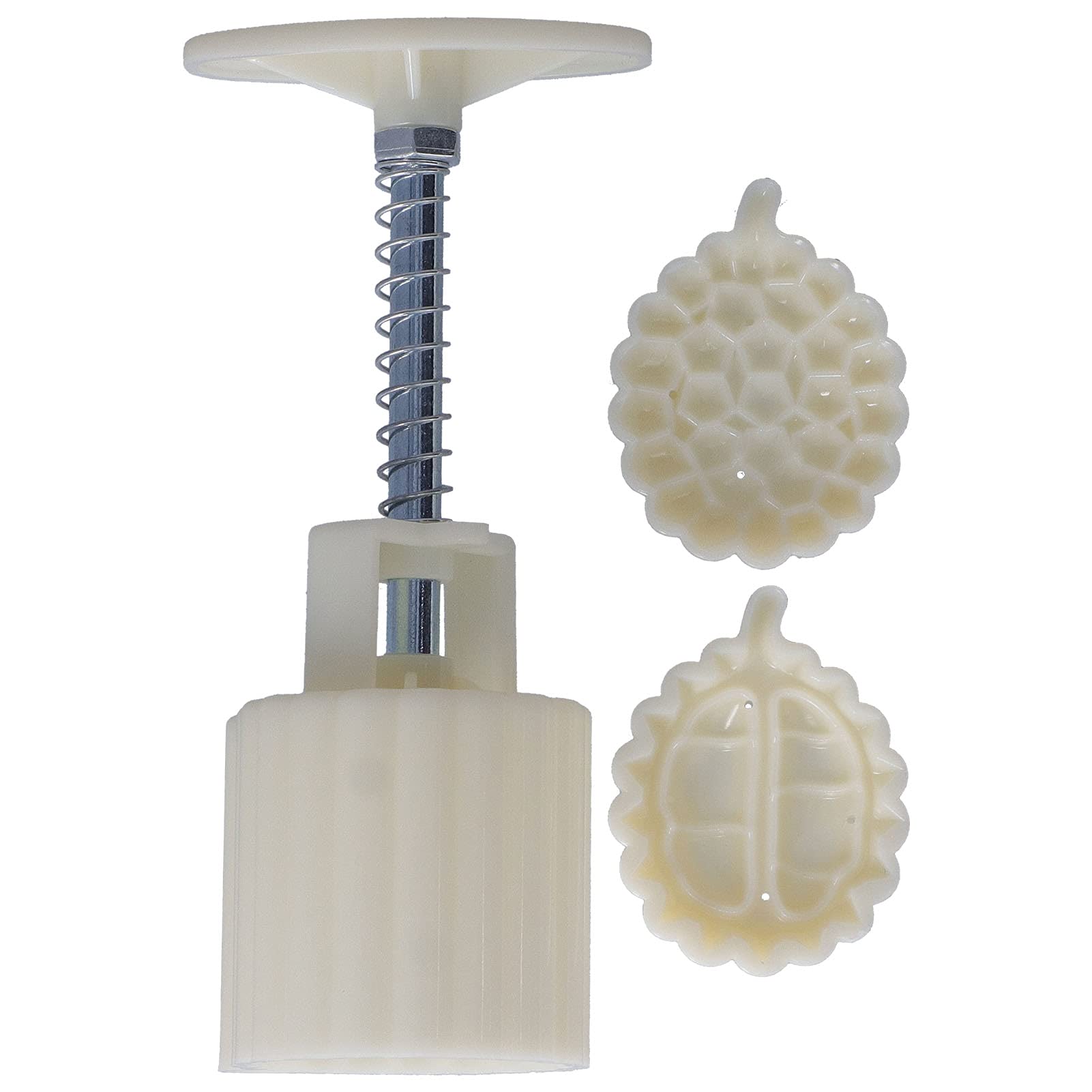 Tyenaza Moon Cake, Thickened DIY Hand‑Pressed Durian Shaped Cake with 2 Stamps Dessert Decoration for Home Bakery Kitchen 50g