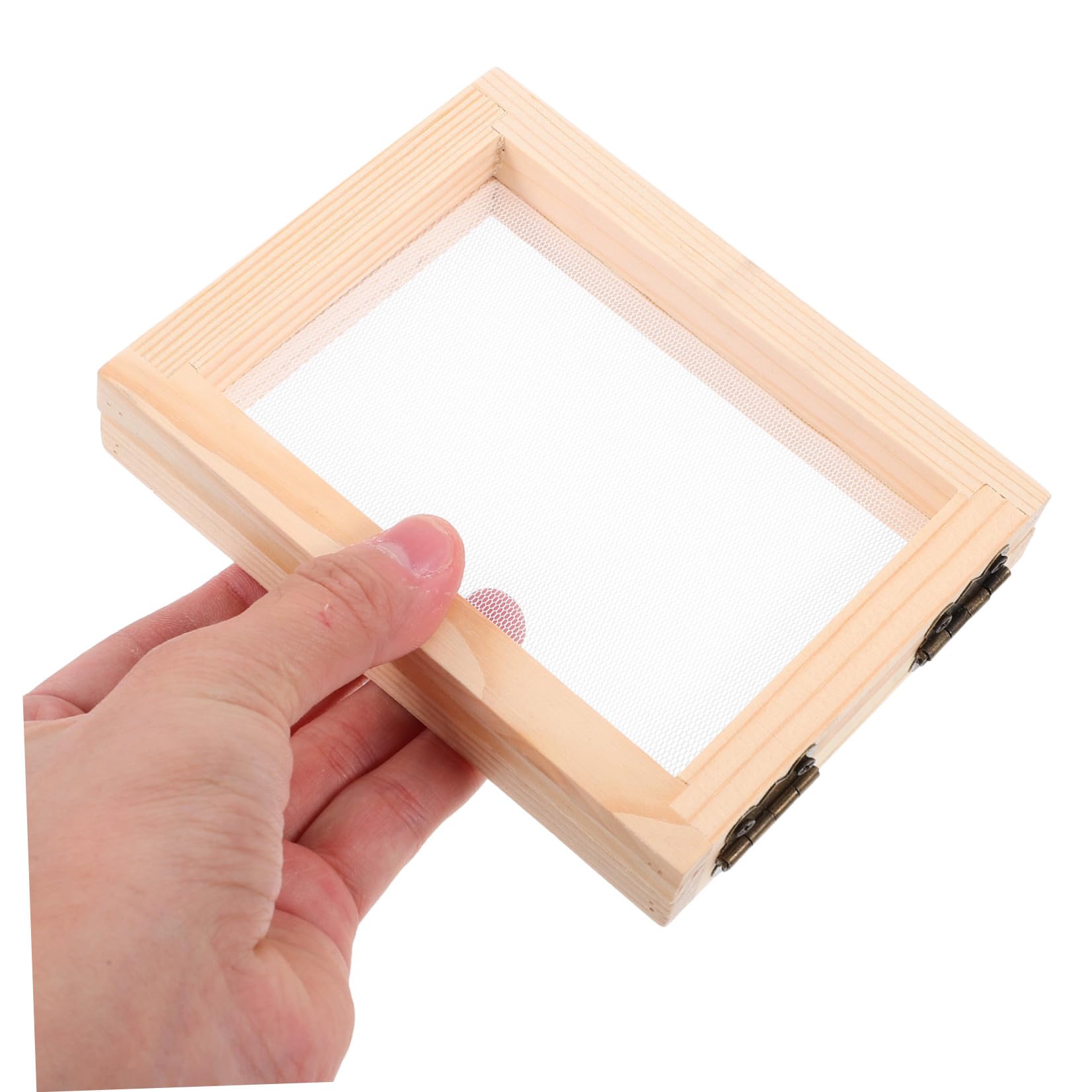TOMETURE Set di 4 Telai in Legno 10X13X2,2 CM per Fabbricazione della Carta Rete, Utilizzabile per Attività Creative in Asilo Nido e Progetti Fiori Secchi