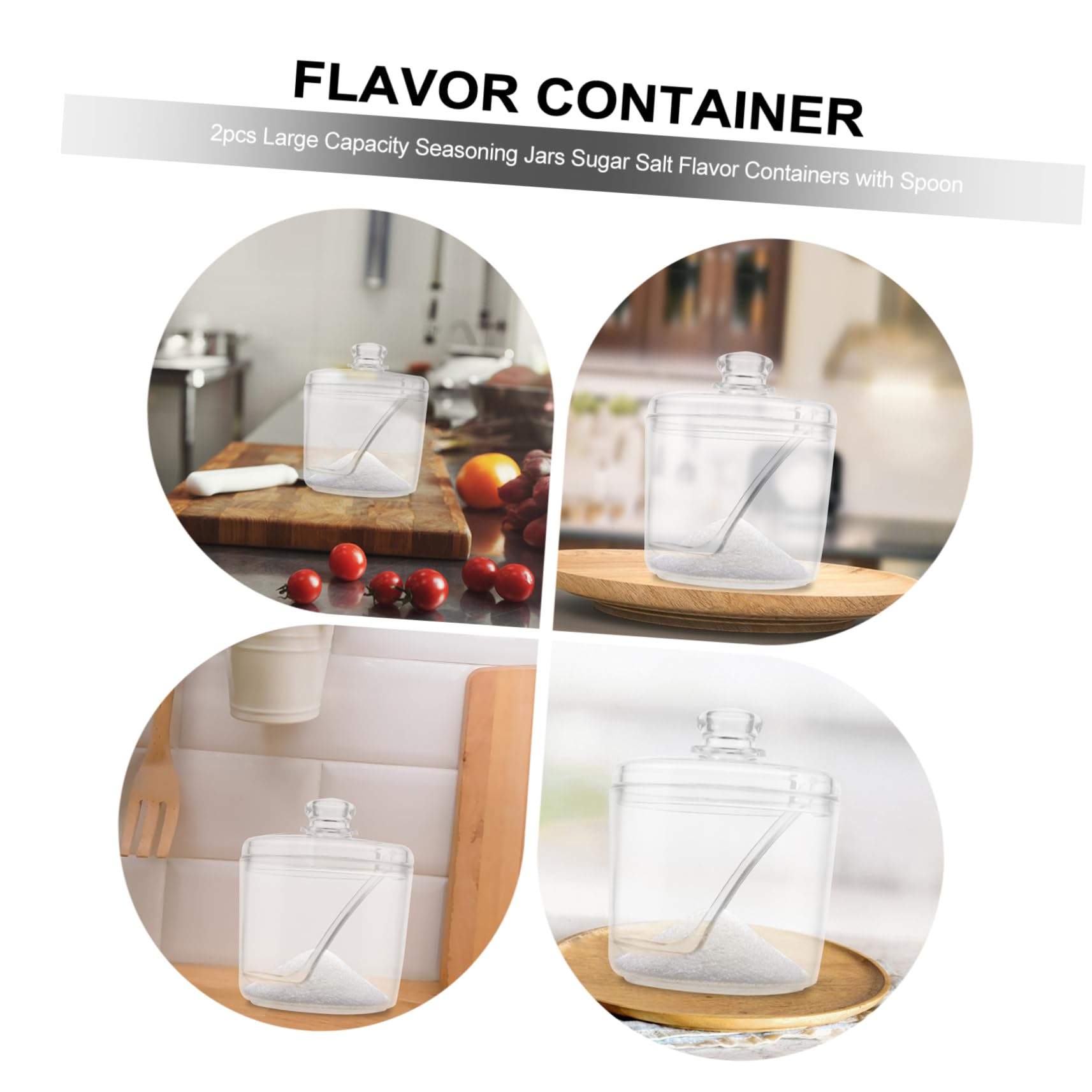 SOLUSTRE 2 Set Contenitori Spezie Cucina Acrilico Trasparente Con Scatole Per Conservazione E Condimenti Barattoli Stagionatori Resistenti E Pratici Per Cucina 2 Pezzi*2