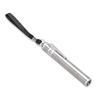 Dr. TORSO Aluminium Pocket Pen Torch for Doctors | Nurses | Medical Students | Moon Light | Super Bright | Free Battery (Silver)