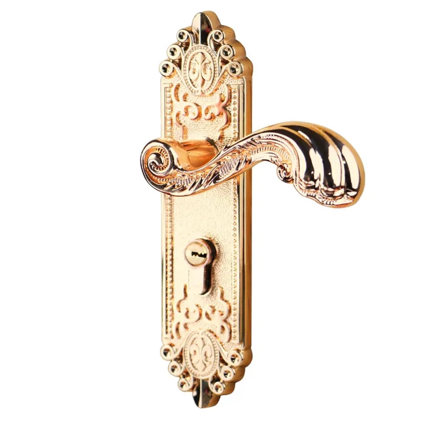 Sxolcoufoh K Gold Room Handle Interior Buckle Door Lock Furniture Hardware 1Pcs(K Gold)