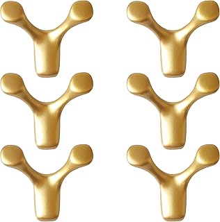 Sponsored Ad - MTZRFLL 6 Pack Gold Wall Mounted Coat Hooks, Wall Hooks with 65lb max, Heavy Duty Decorative Hardware Metal...