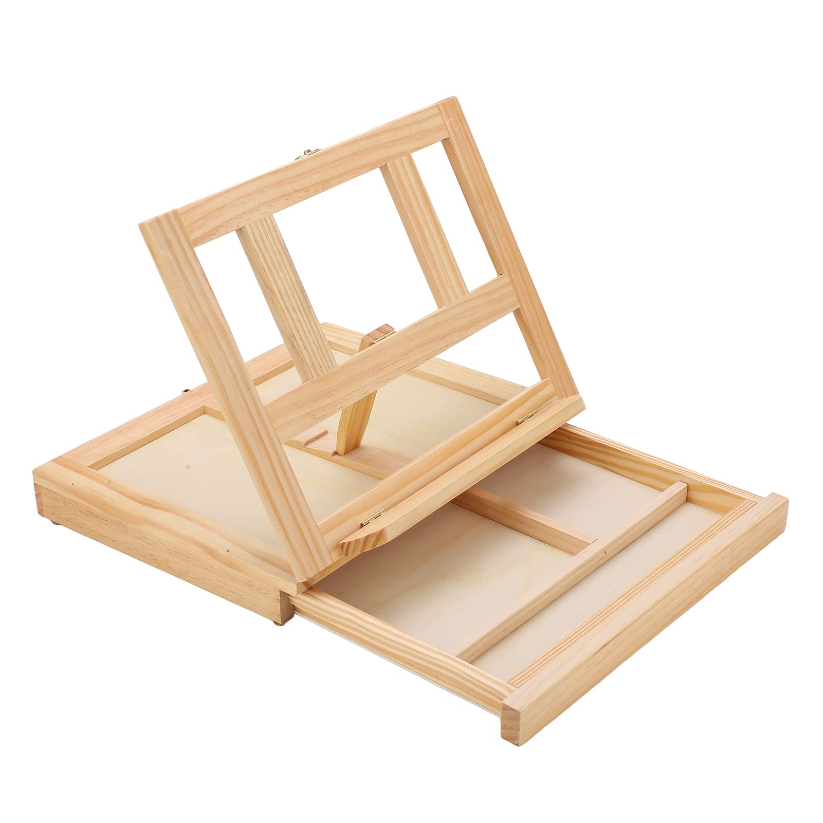 Caballete de Mesa Plegable de Madera, con Cajón de Almacenamiento para