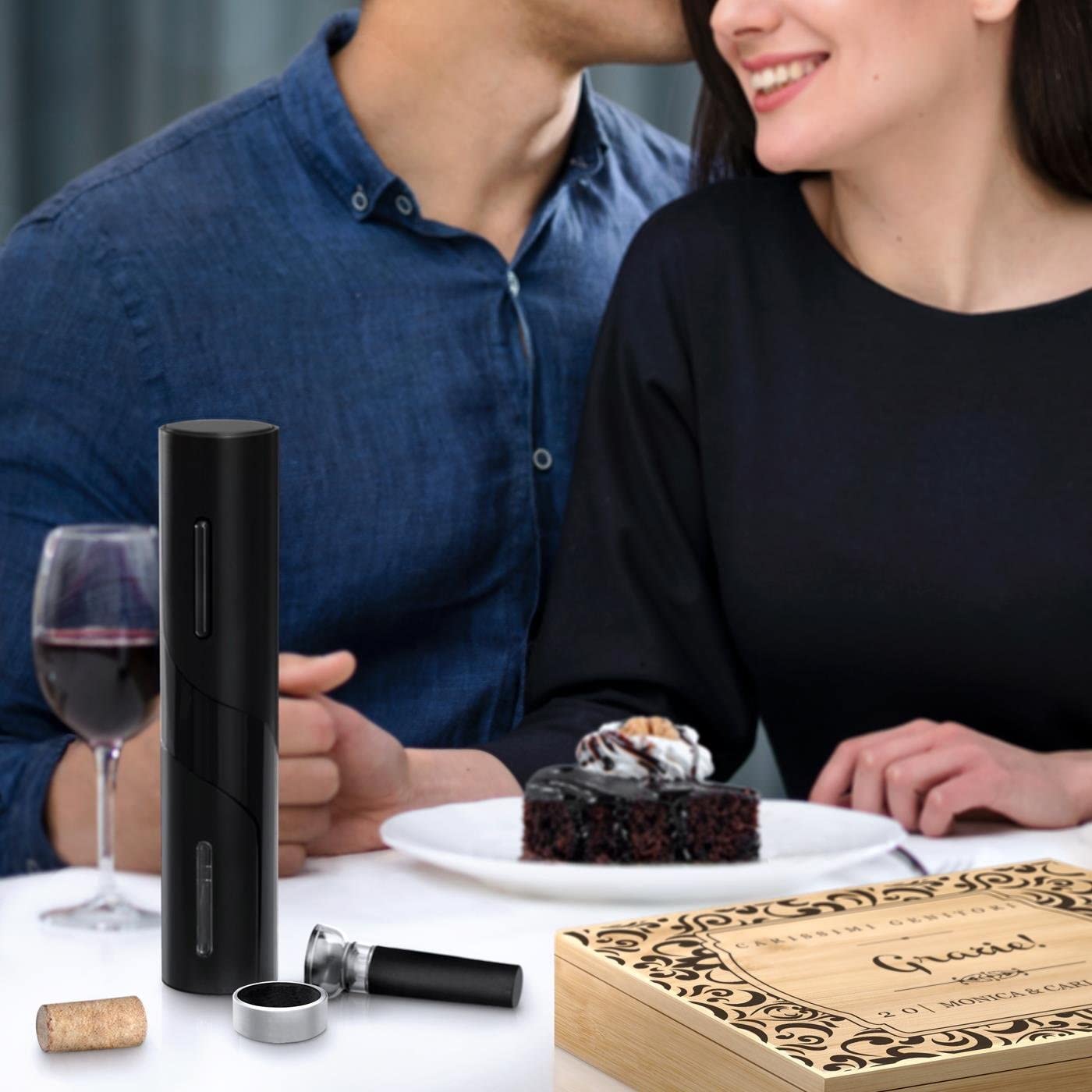 Kit Da Sommelier Personalizzato Maverton - Scatola In Bambù Con 8 Accessori Per Vino - Foto 8