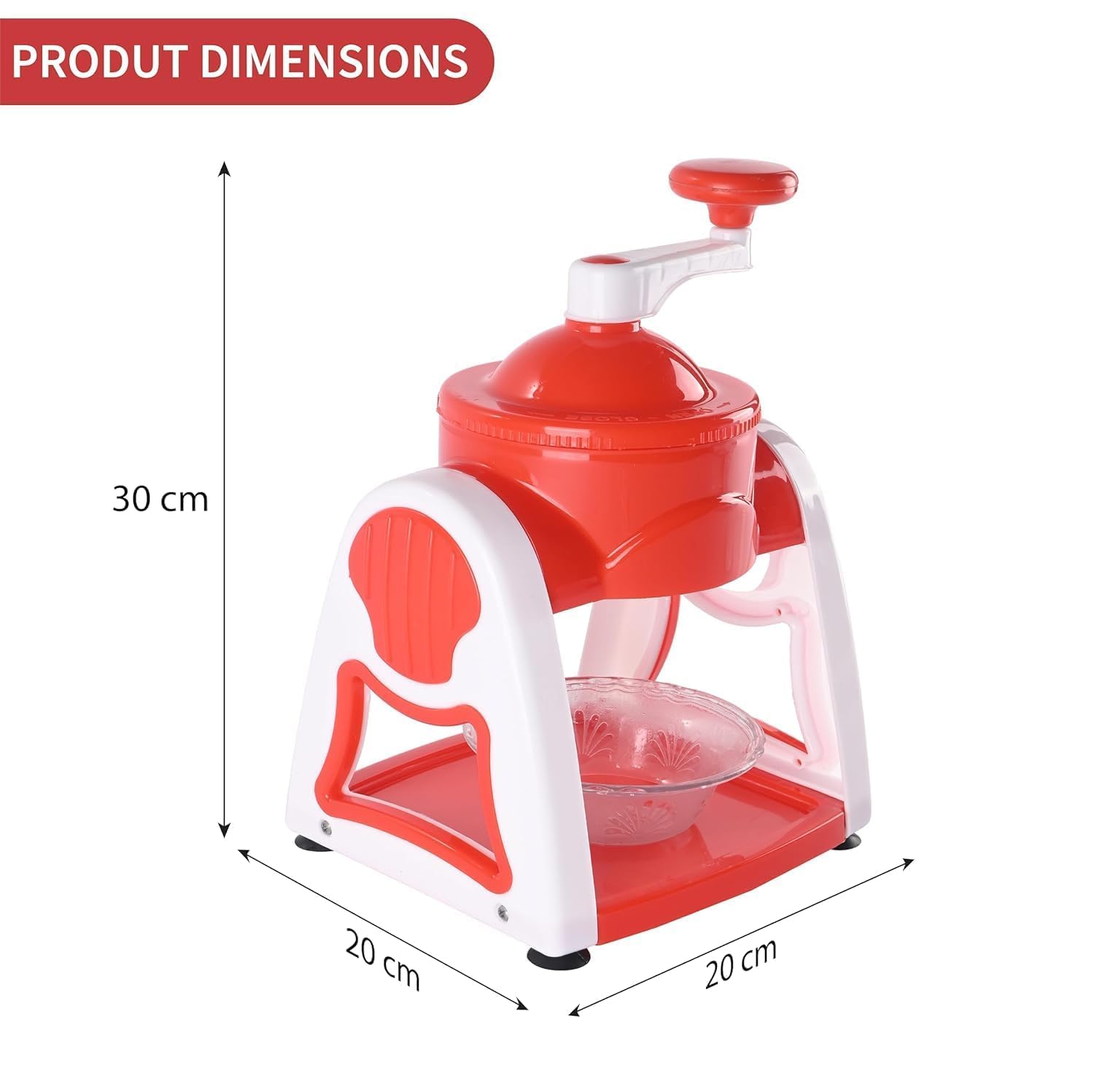 MSS ENTERPRISE Ice Gola Maker Machine Manual ice Gola Slush Maker Machine with Sharp Blades Ice Crusher Snow Grinder Crusher 3 Bowl Baraf ka Gola Banane wali Machine 1 Glass, 6 Sticks and 1 Dish 1