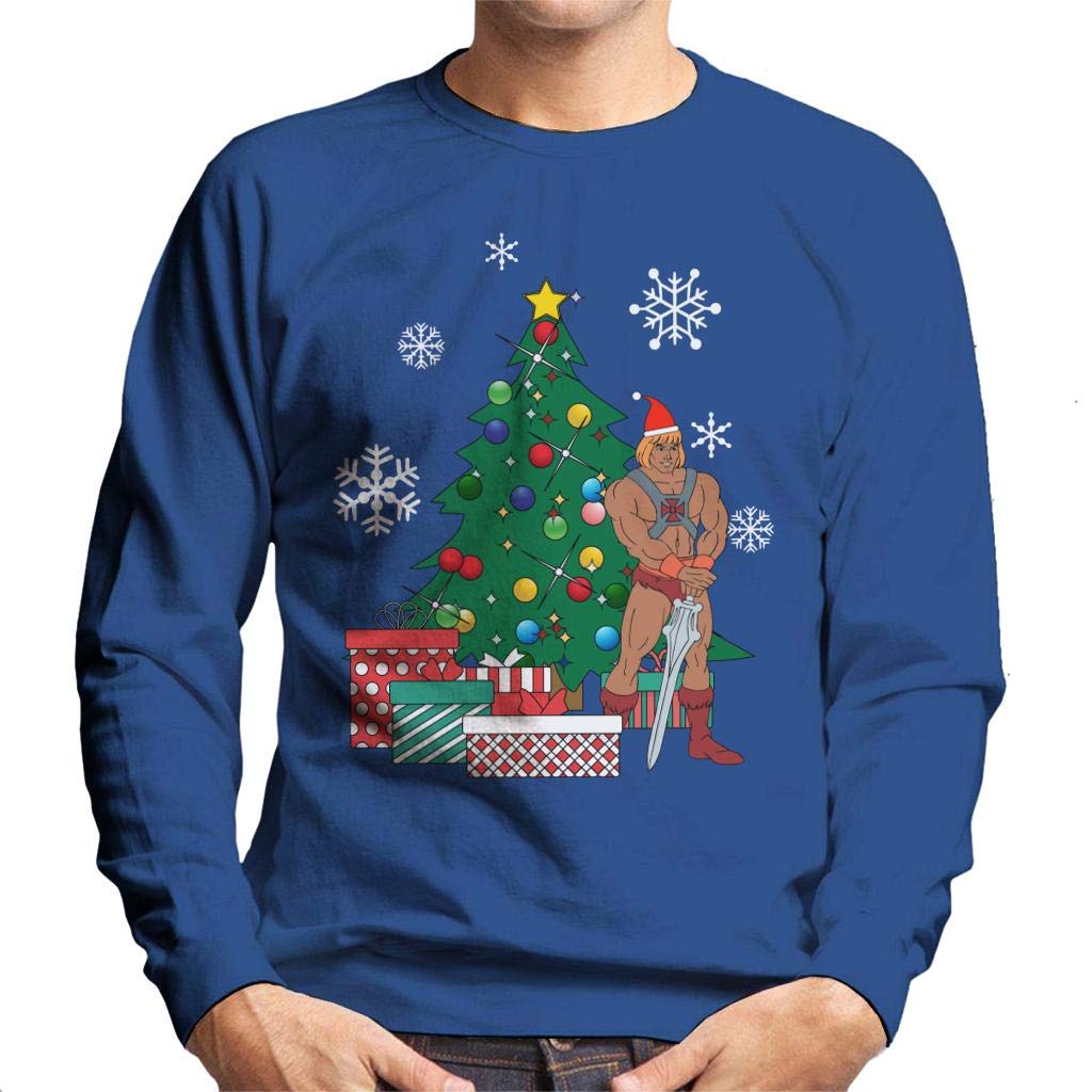 Cloud City 7 Men's Royal Blue He Man Around The Christmas Tree Sweatshirt