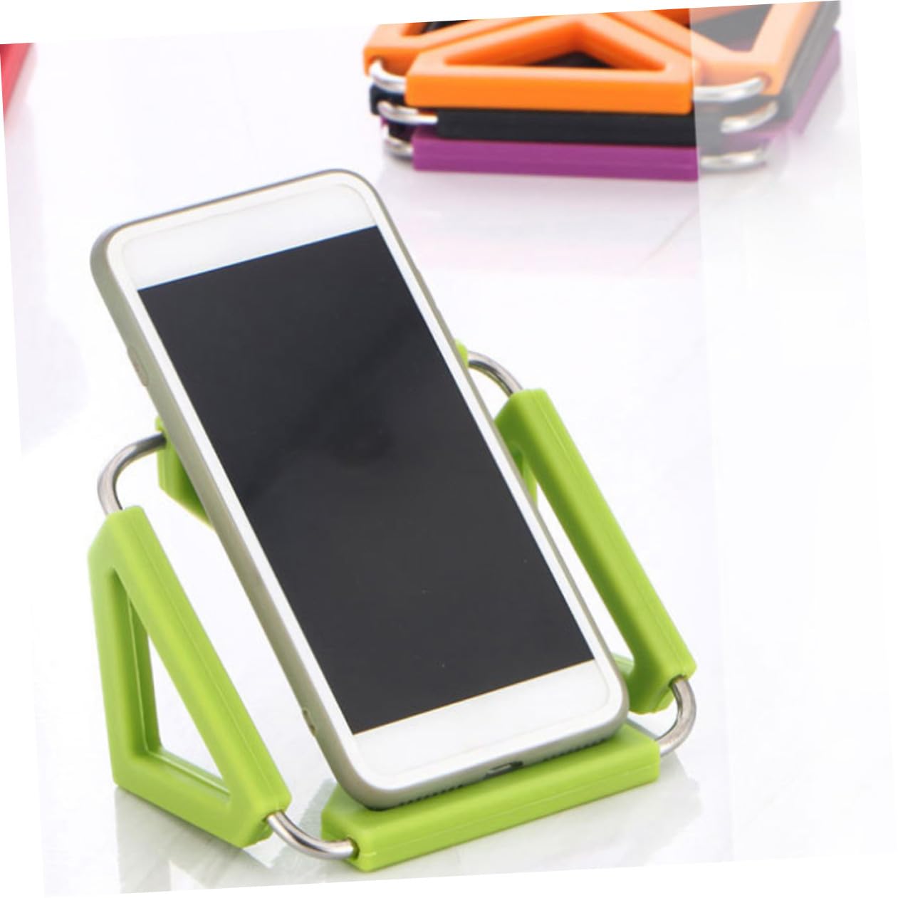 Dessous de Plat Carré Pliable en Silicone et Acier Inoxydable, 5 Pièces