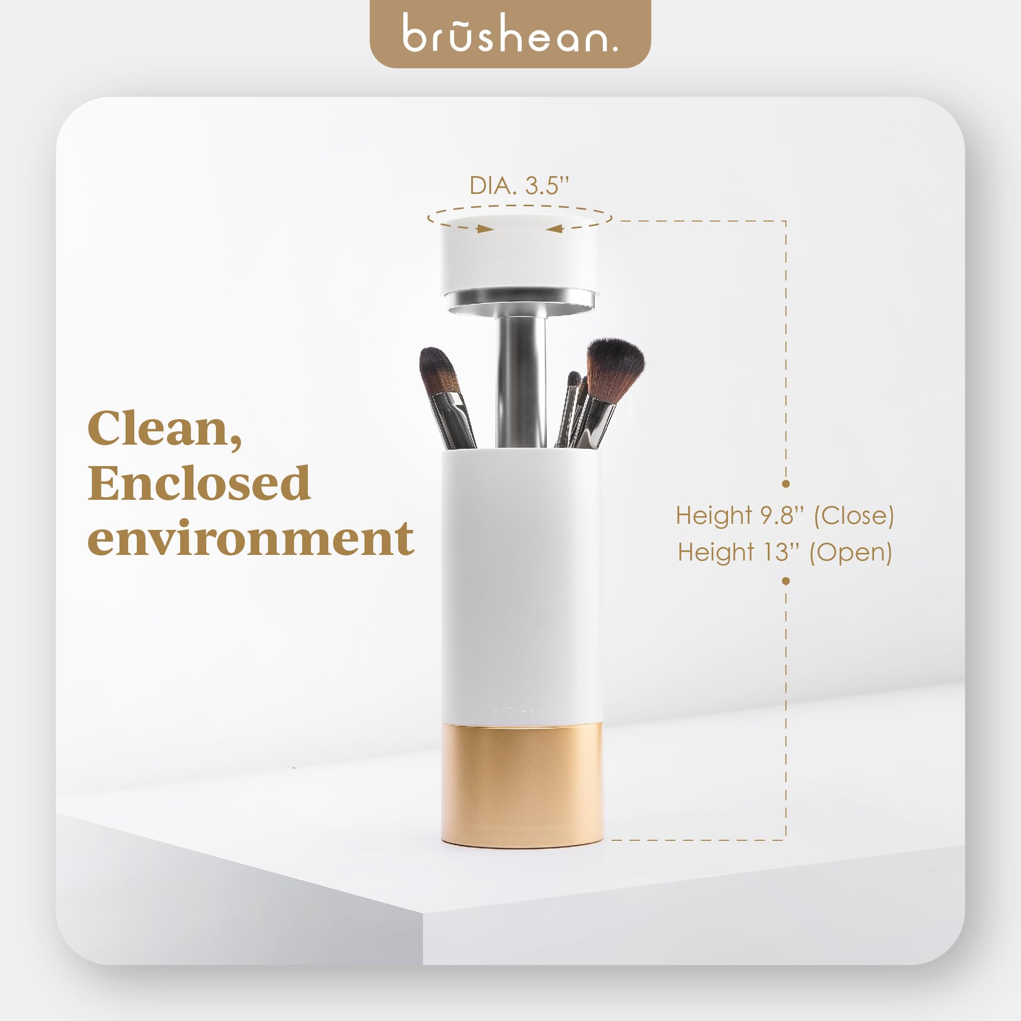 Brushean UV-C Makeup Brush Sanitizer with Ozone and Dustproof Holder