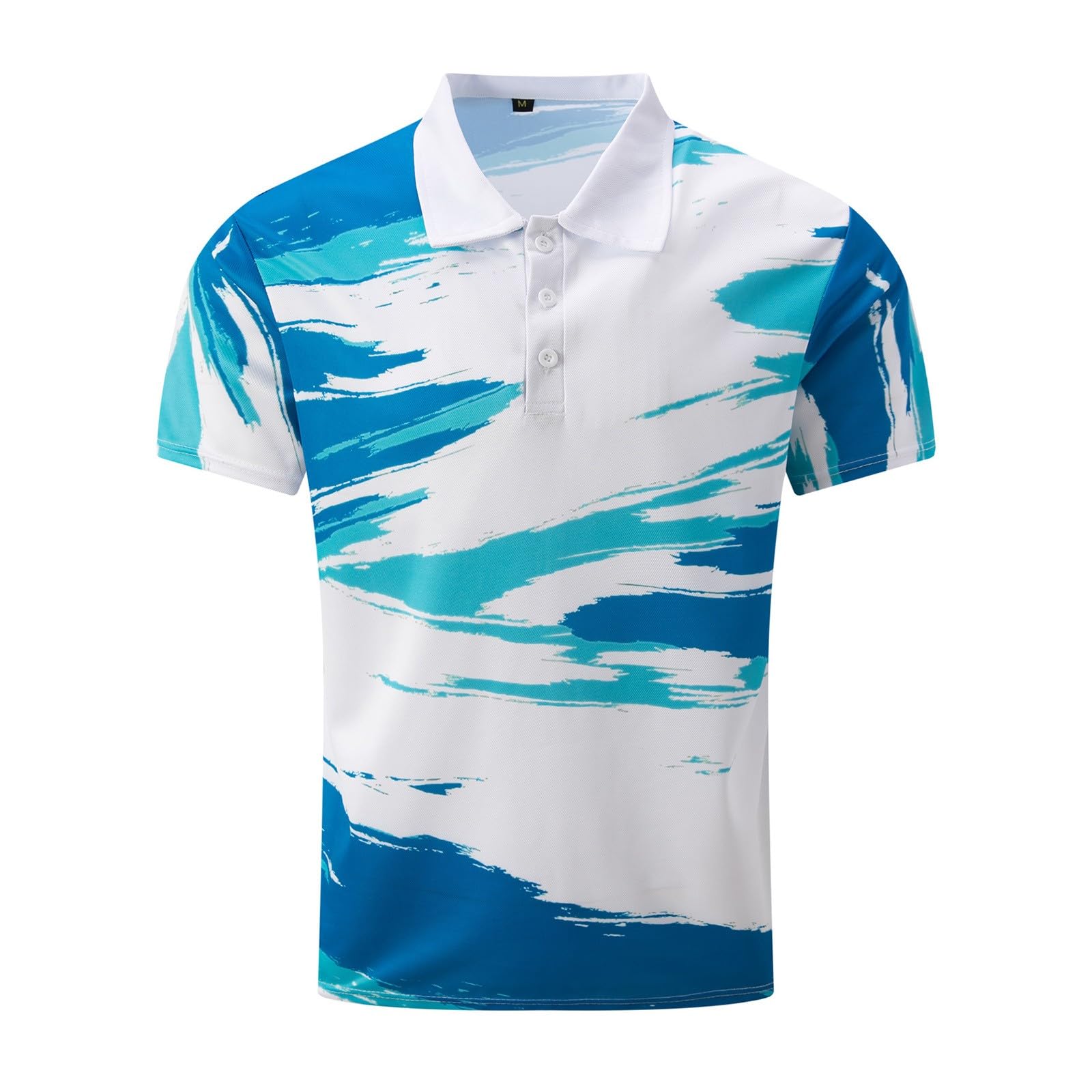 Generisch Polo para hombre con estampado a cuadros, a rayas, camiseta deportiva, camiseta de manga corta 5610, polo de verano para hombre