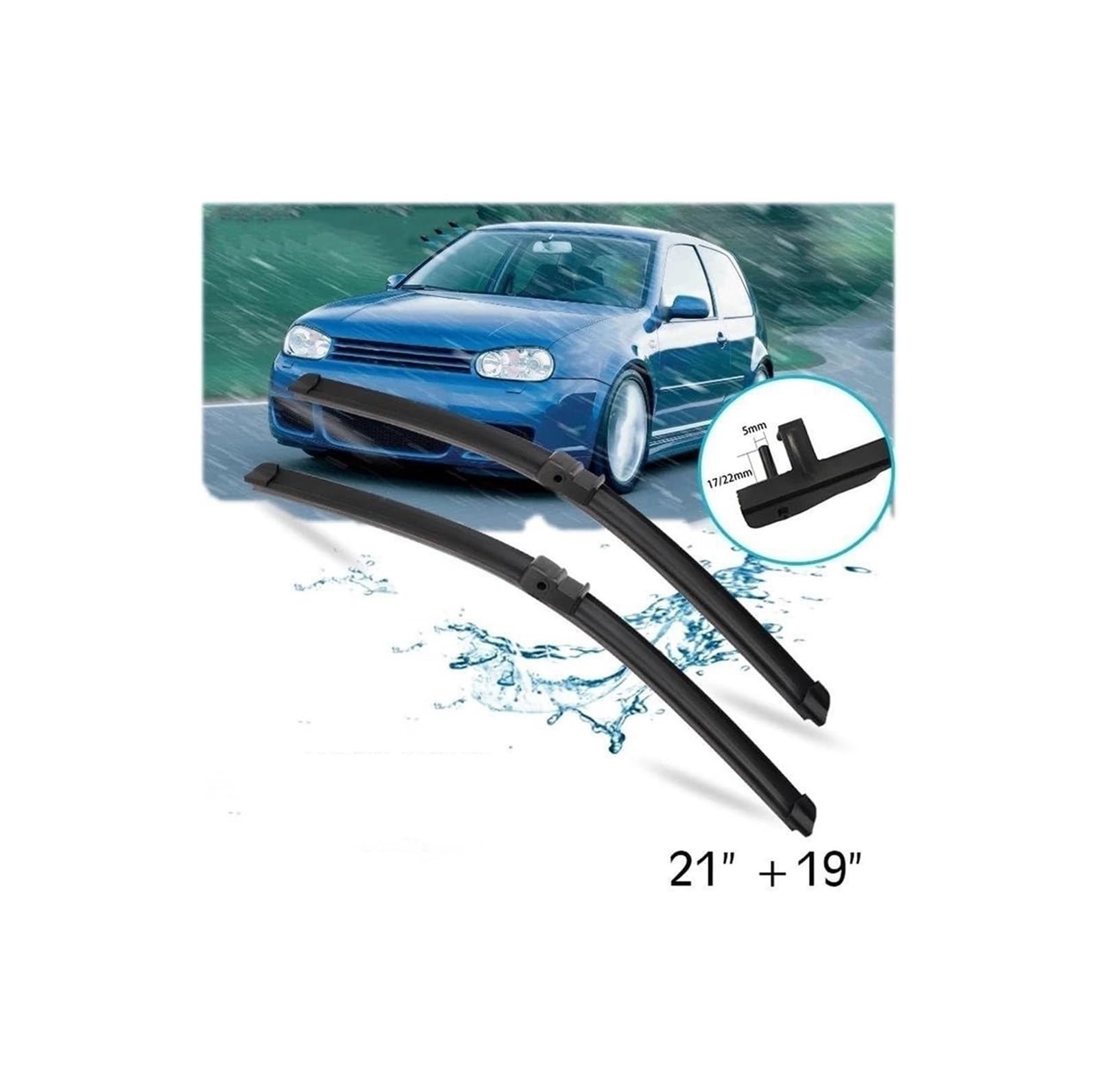 Limpiaparabrisas Para VW Para Golf 4 MK4 R32 2002 2003 Ventana Parabrisas Limpiaparabrisas Cuchillas Brazo Coche 21 "+ 19"(Right Steering)