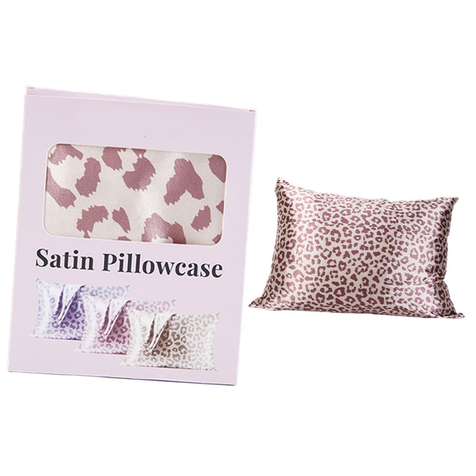 Elnwnnkc Satins Pillowcase with Zippers and Leopards Pattern Soft Cooling Pillow Case Cover for Hair and Skin Machine Washable Satins Pillowcase with Zippers