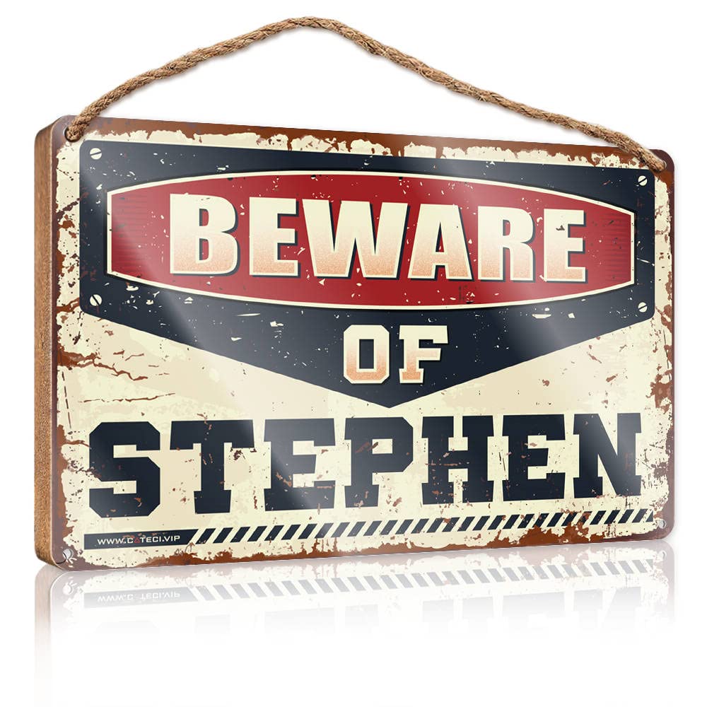 Farmhouse Decor Signs Beware Of Stephen Wooden Sign Posters & Prints Wood Signs Decor(20X30CM)