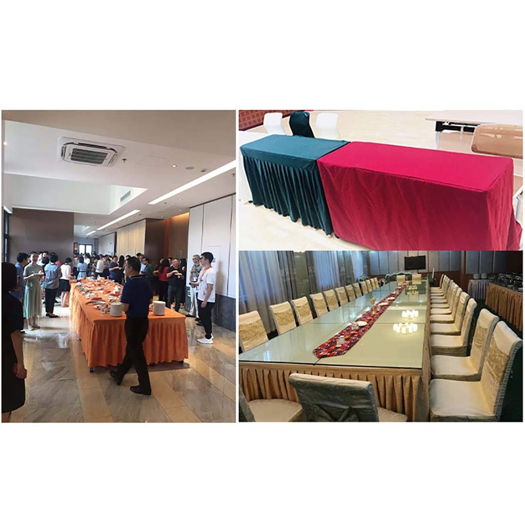 Jupe de table rectangulaire plissée en polyester pour fête, mariage, anniversaire, 6 couleurs (75 cm)