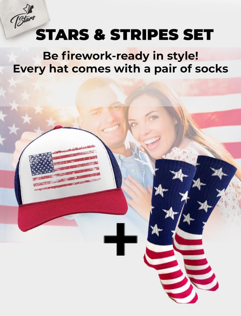 Tstars USA American Flag Hat - 4th of July Patriotic Trucker Cap for Men & Women | Gift for Independence or Memorial Day - Image 2