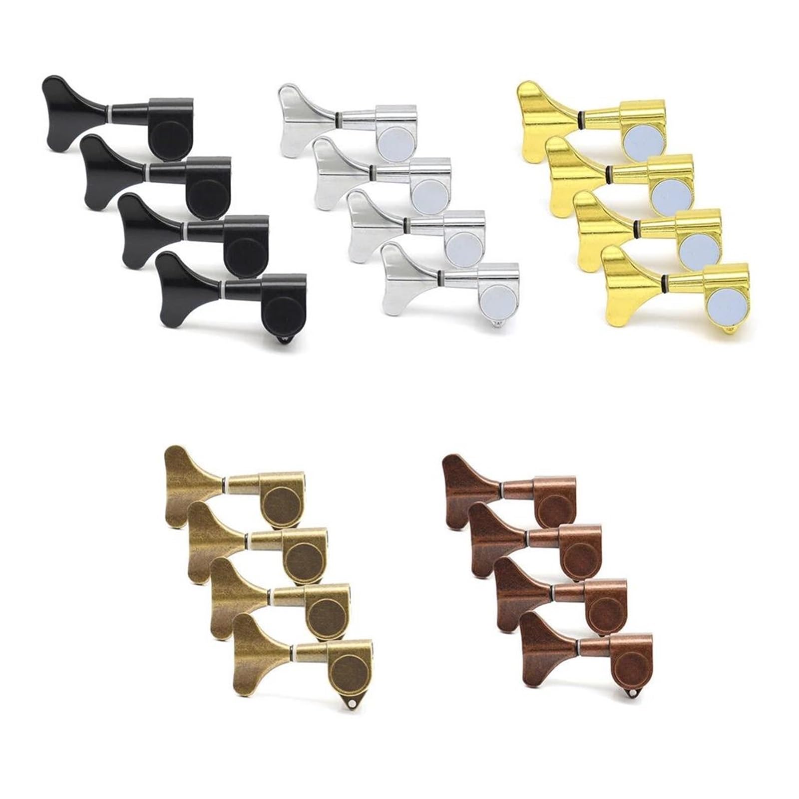 Accesorios Para Clavijas De Afinación De Guitarra Sintonizador De Bajo De 4 Cuerdas Para Principiantes 4L/4R Accesorios Profesionales Para Instrumentos De Guitarra(4L Chrome)